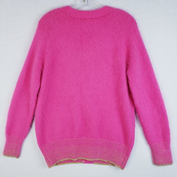 Juicy Couture Angora Blend Cardigan Longline Sweater Pink Fuzzy Soft size S - Picture 6 of 12